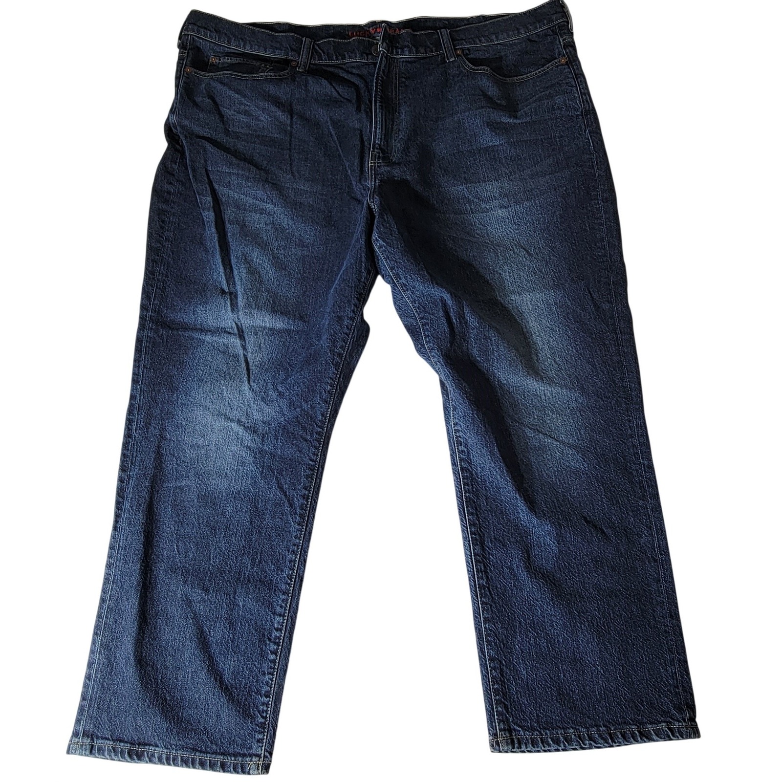 Lucky Brand Mens Straight Leg Dark Wash Denim Jeans 50x30 Indigo